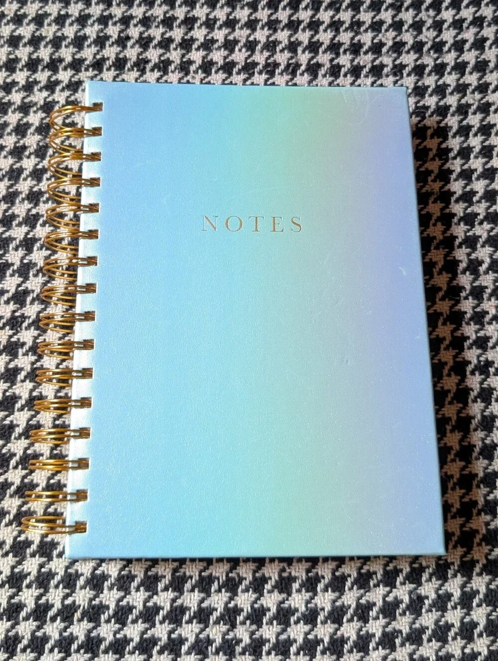 iridescent pastel ombre gold spiral notebook journal